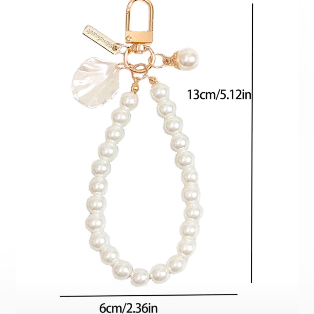 Pearl Beaded Charm & Zipper Pull with Gold Clasp - Picture 2 of 3